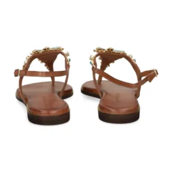 EXE Sandalias planas de Mujer 598 GOLDIE MARRON