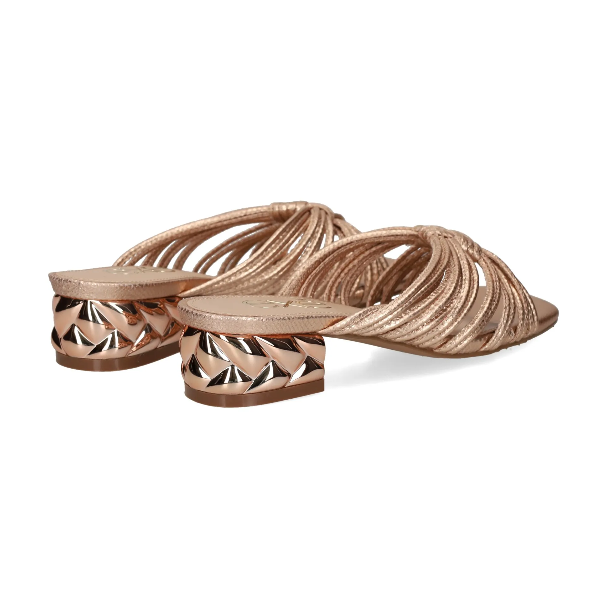 EXE Sandalias planas de Mujer KATY-227 PINK GOLD