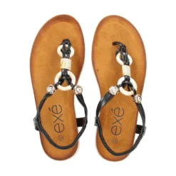 EXE Sandalias planas de Mujer F8043-0Y16 NEGRO
