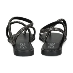 EXE Sandalias planas de Mujer P3300-1063 NEGRO