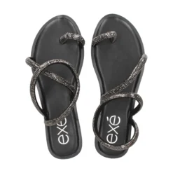 EXE Sandalias planas de Mujer P3300-1063 NEGRO