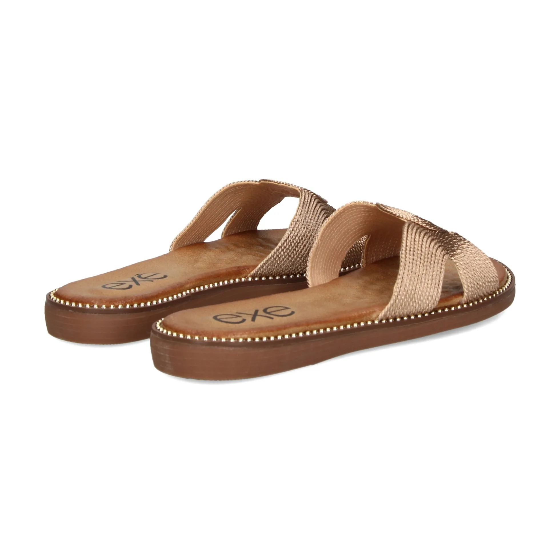 EXE Sandalias planas de Mujer ZF1982-E1 ORO ROSA
