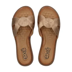 EXE Sandalias planas de Mujer ZF1982-E1 ORO ROSA