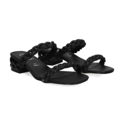 EXE Sandalias planas de Mujer KATY-411 NEGRO