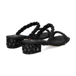 EXE Sandalias planas de Mujer KATY-411 NEGRO