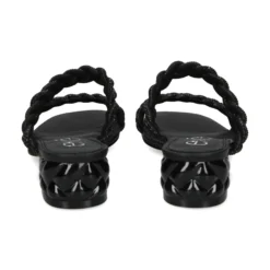 EXE Sandalias planas de Mujer KATY-411 NEGRO