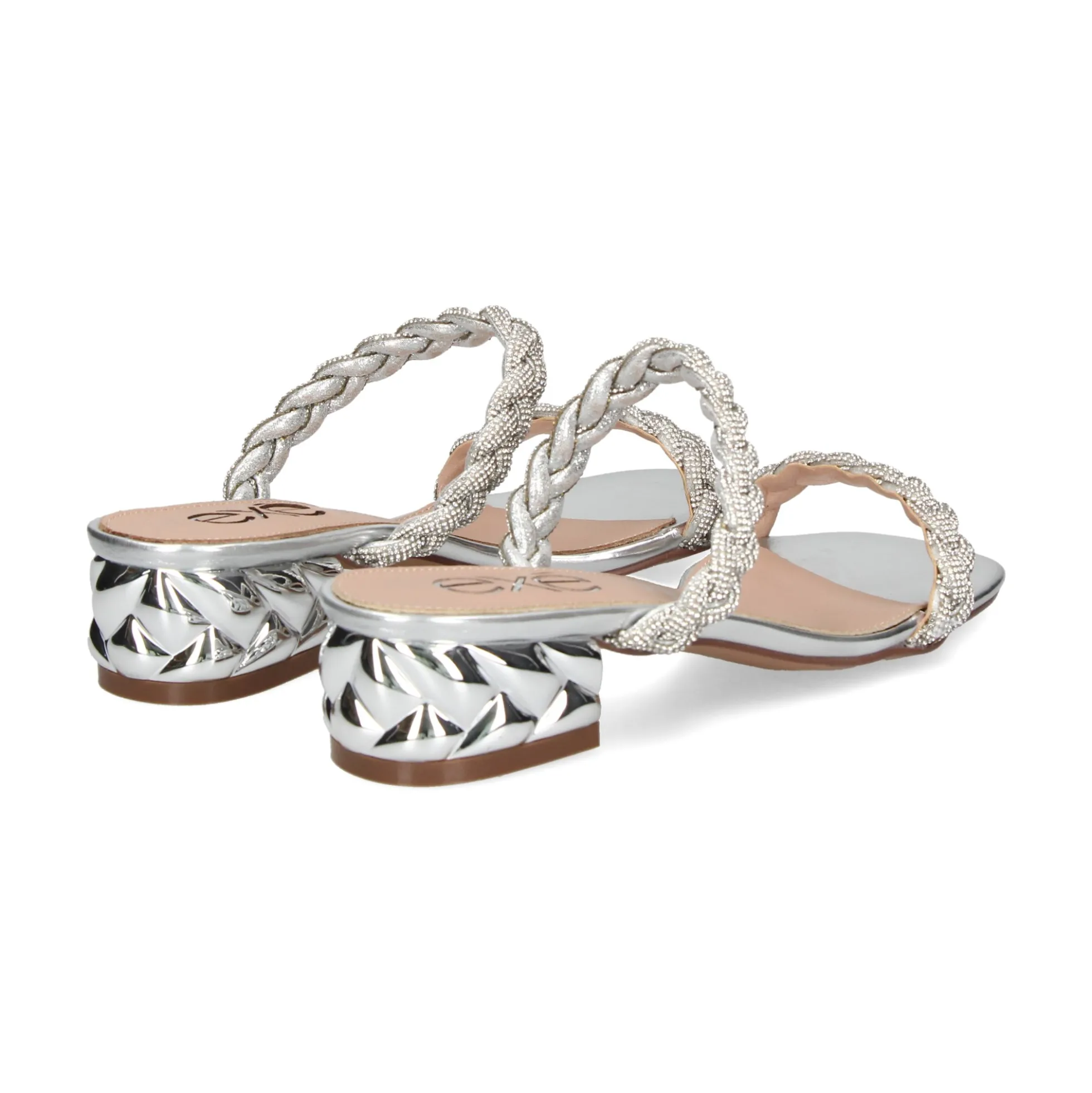 EXE Sandalias planas de Mujer KATY-411 SILVER