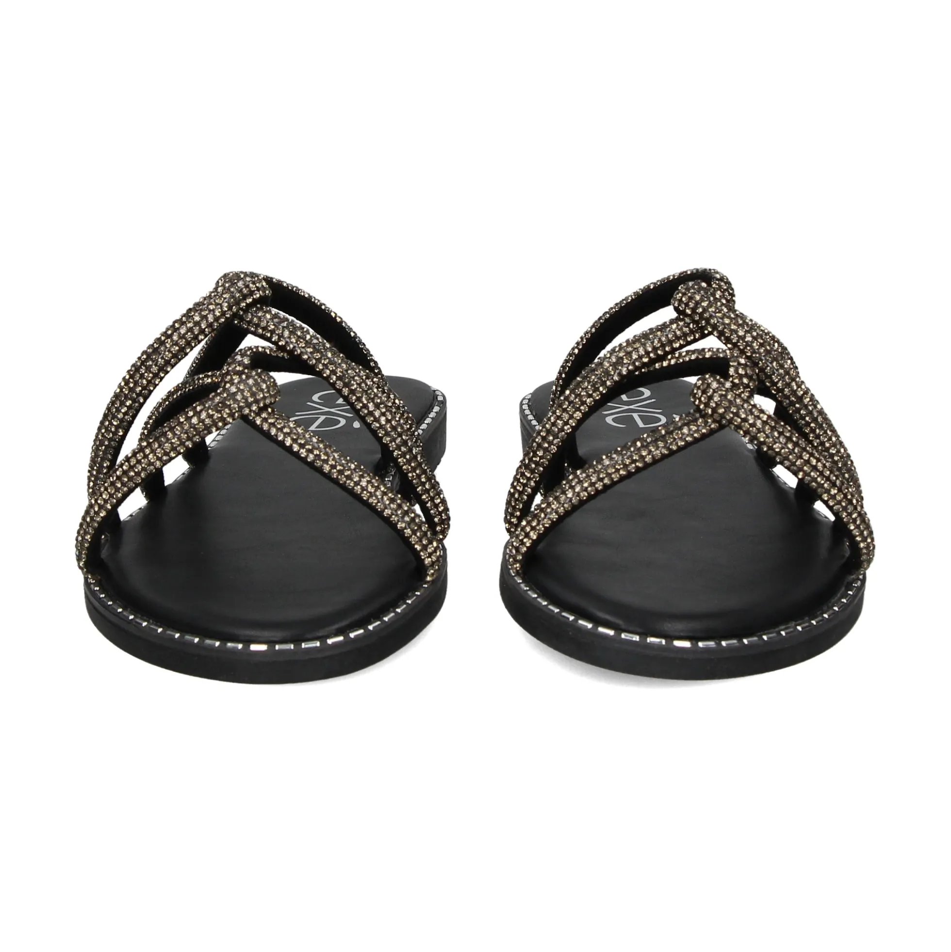 EXE Sandalias planas de Mujer P3375-74 NEGRO