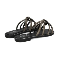 EXE Sandalias planas de Mujer P3375-74 NEGRO