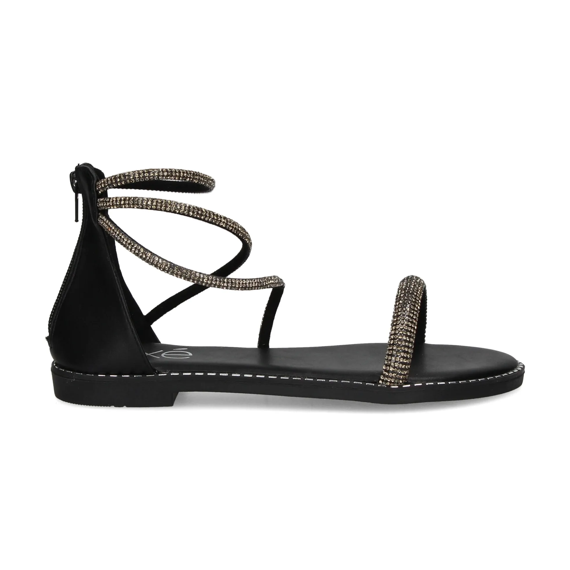 EXE Sandalias planas de Mujer P3375-76 NEGRO
