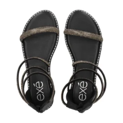 EXE Sandalias planas de Mujer P3375-76 NEGRO