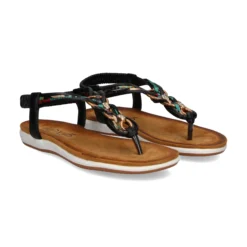 EXE Sandalias planas de Mujer F8043-EX4 NEGRO