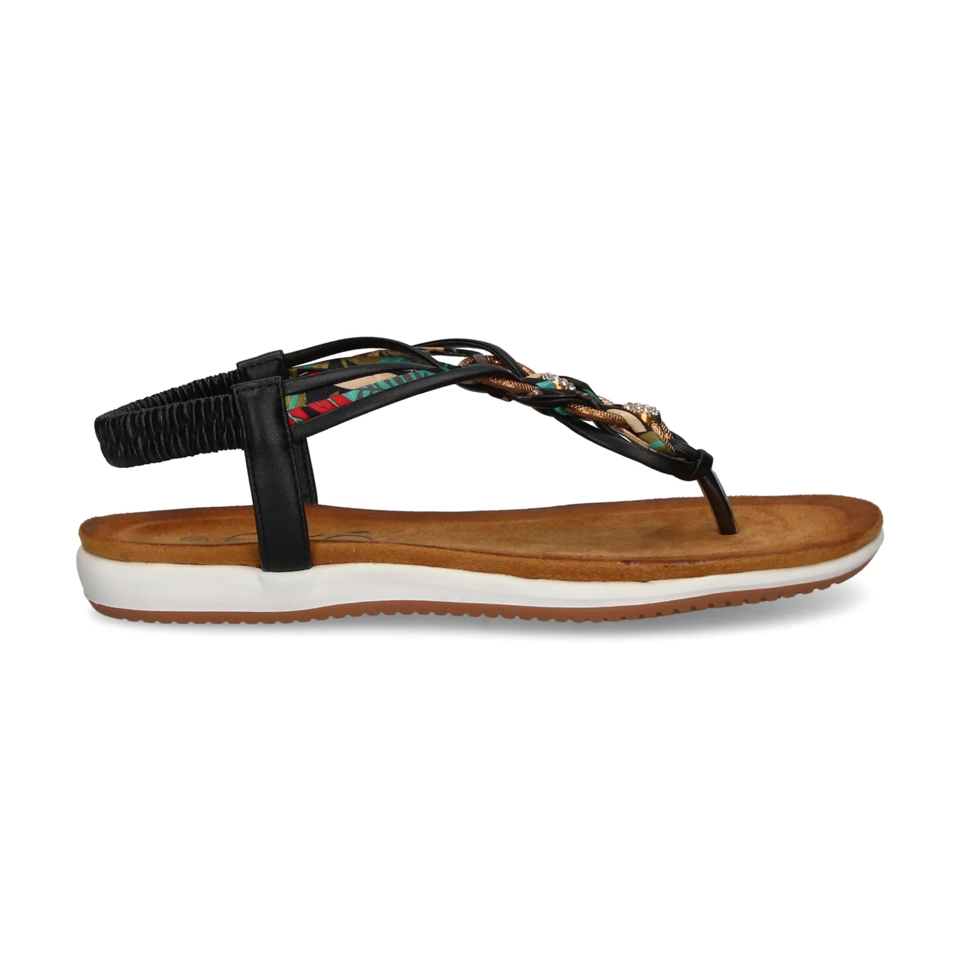 EXE Sandalias planas de Mujer F8043-EX4 NEGRO