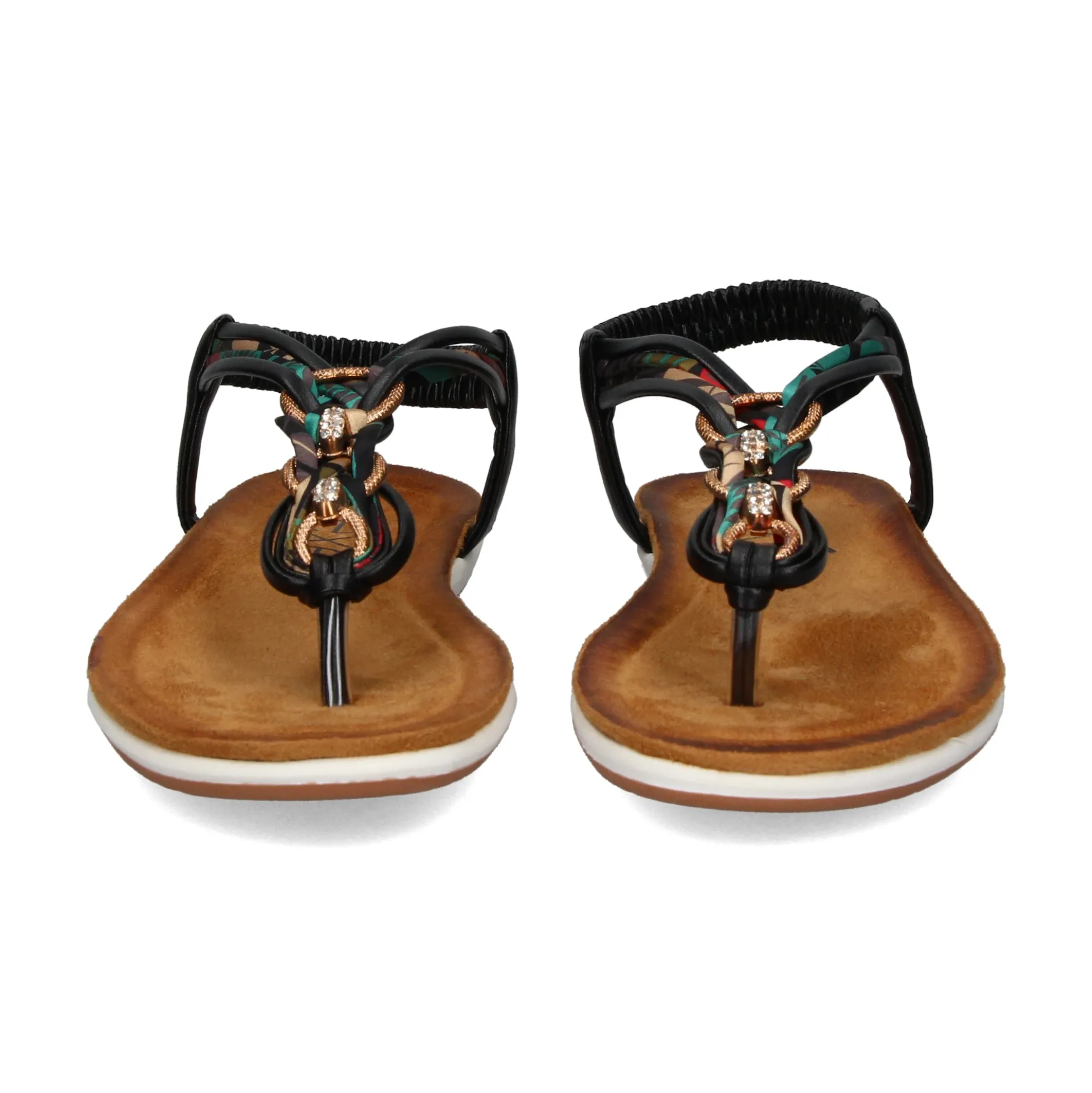 EXE Sandalias planas de Mujer F8043-EX4 NEGRO
