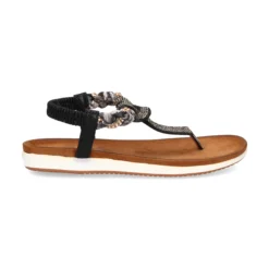 EXE Sandalias planas de Mujer F8043-21 NEGRO