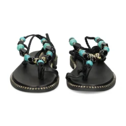 EXE Sandalias planas de Mujer 608 ITHAKI NEGRO