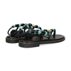 EXE Sandalias planas de Mujer 608 ITHAKI NEGRO