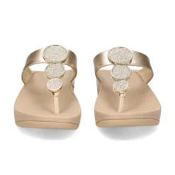 FITFLOP Sandalias cuña de Mujer HJ1 C22 Beige Metal