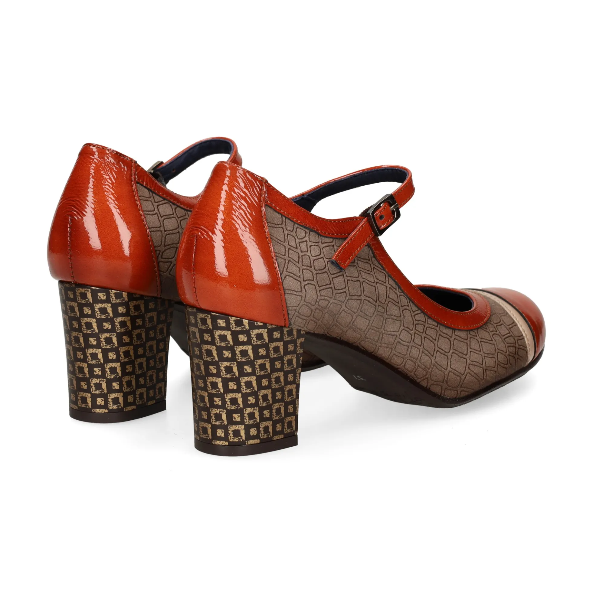 FLUCHOS Merceditas de Mujer D8669MXNSU FANGO + TEJA