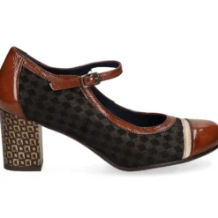 FLUCHOS Merceditas de Mujer D8669CCNSU CAFE + CUERO