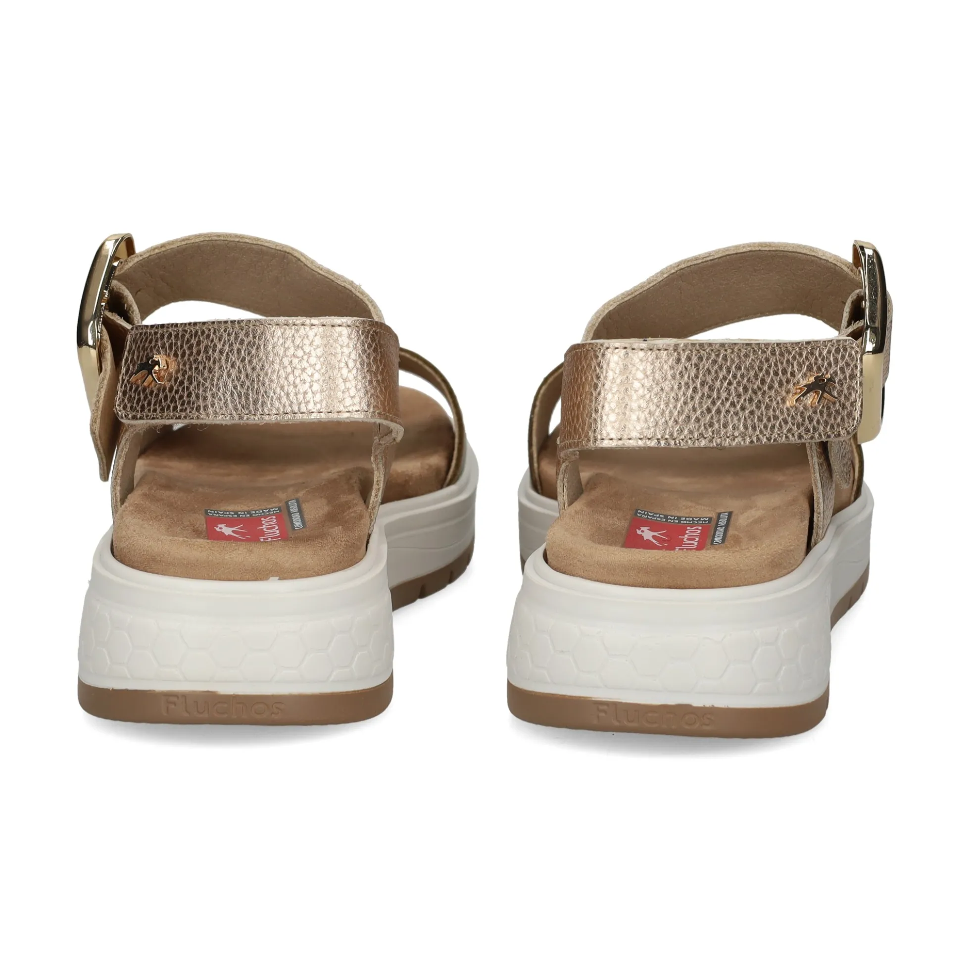 FLUCHOS Sandalias con plataforma de Mujer F2166 PLATINO