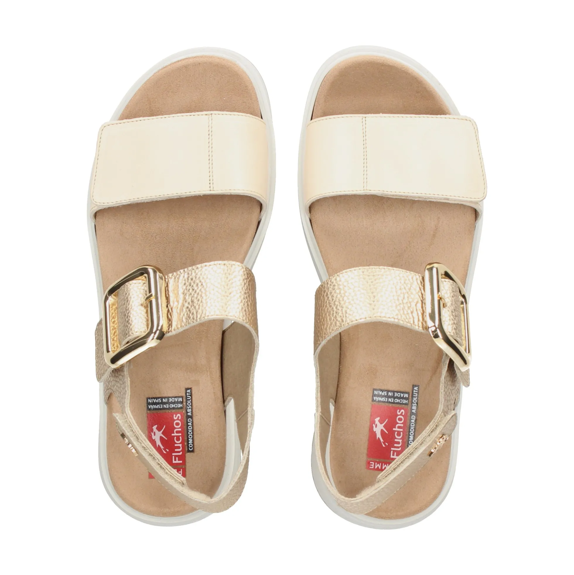 FLUCHOS Sandalias con plataforma de Mujer F2166 PLATINO
