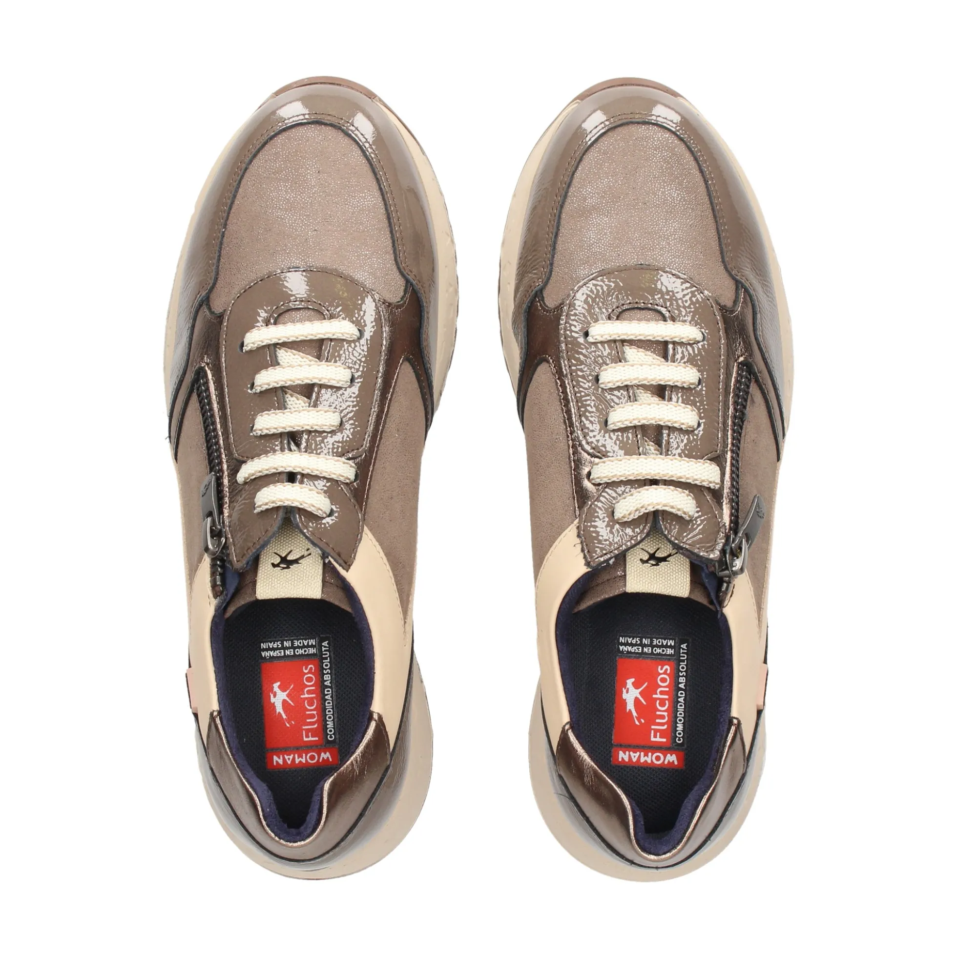 FLUCHOS Zapatillas de Mujer F2308 TAUPE+COM.4