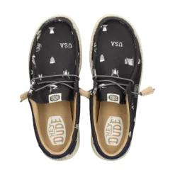 HEY DUDE Zapatillas de Hombre WALLY CANVAS 001 NEGRO