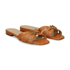 LAUREN RALPH LAUREN Sandalias planas de Mujer BLAIKE SLIDE 006 CARAMEL