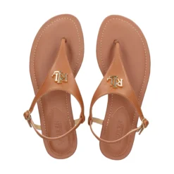 LAUREN RALPH LAUREN Sandalias planas de Mujer ELLINGTON 002 SADDLE TAN
