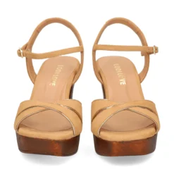 LODI Sandalias con plataforma de Mujer GIN4511 ANTE CAMEL