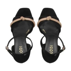 LODI Sandalias con tacón de Mujer WELTER NEGRO/TOPAZ