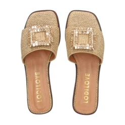 LODI Sandalias planas de Mujer NU4890 RAFIA NATURAL C