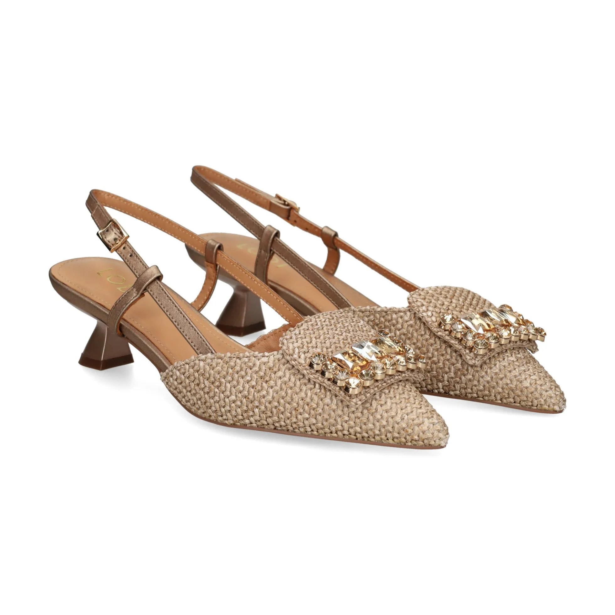 LODI Zapatos de tacón medio de Mujer A-CASIOPEA C2 NAT/CAVA
