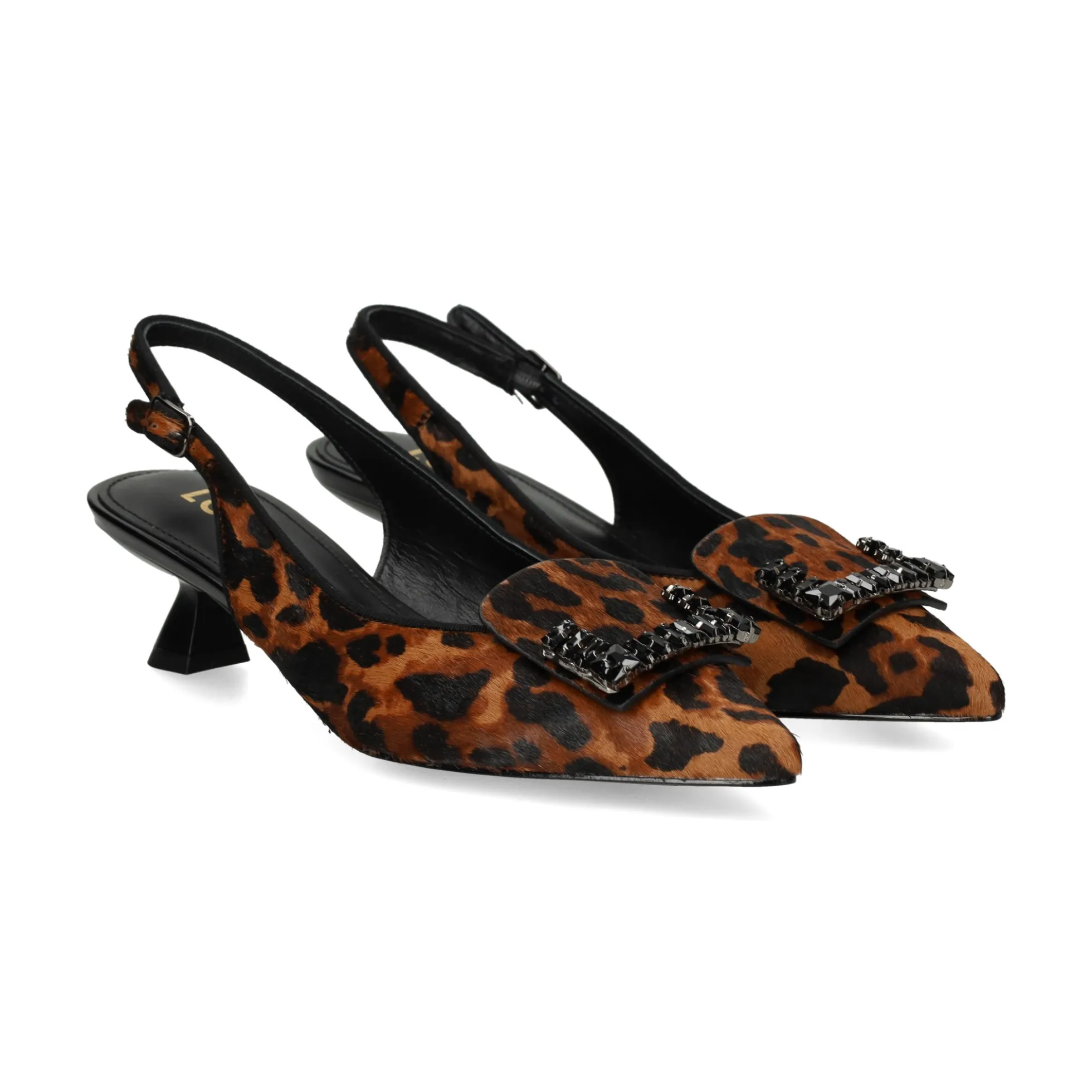 LODI Zapatos de tacón medio de Mujer RINOLA LEOPARDO/NEGRO