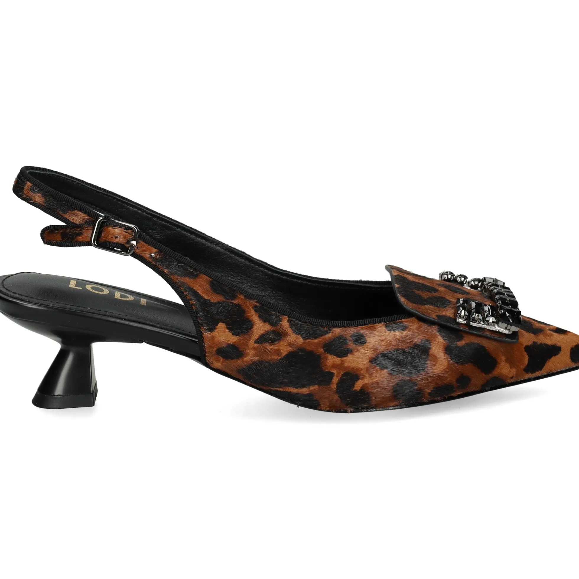 LODI Zapatos de tacón medio de Mujer RINOLA LEOPARDO/NEGRO