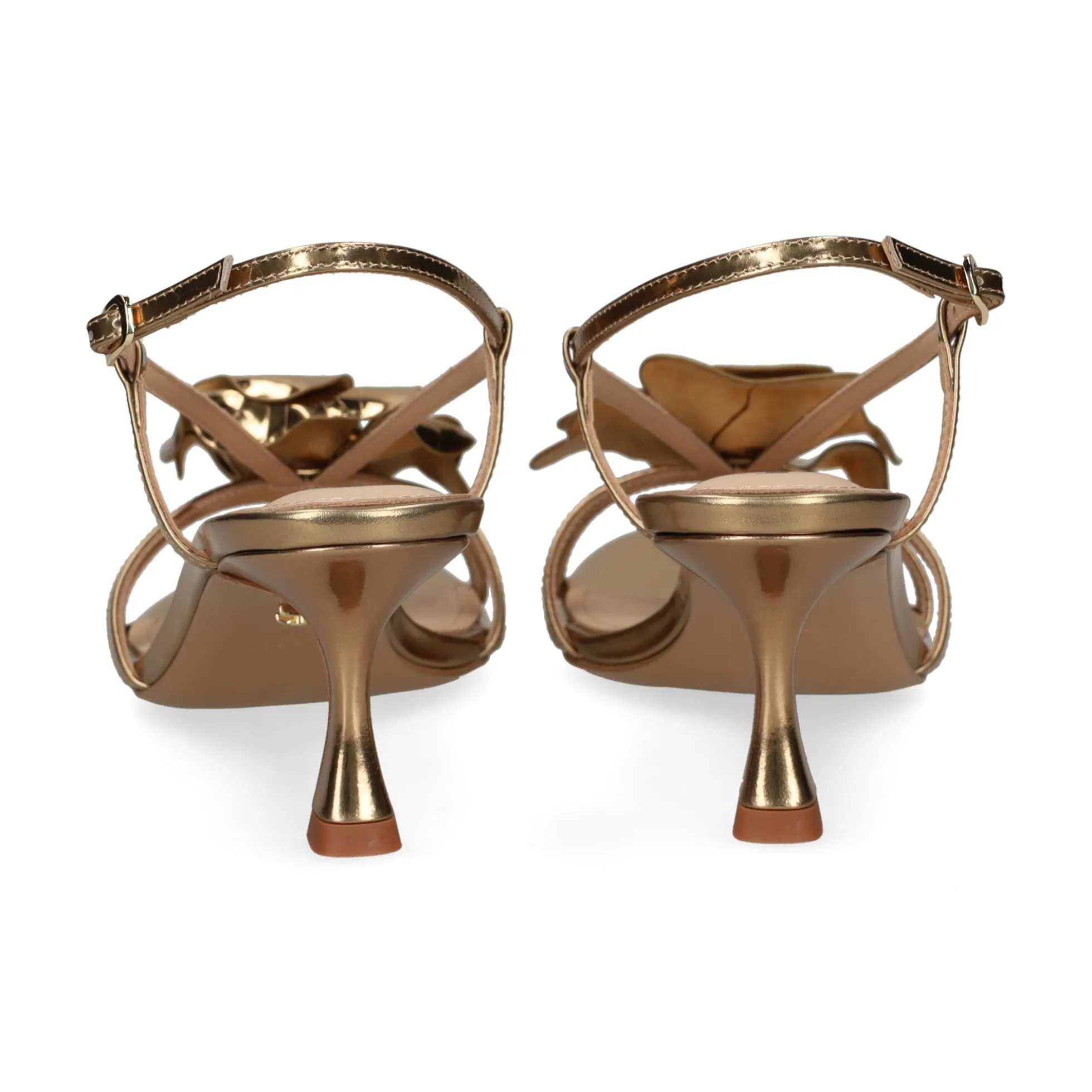 LOLA CRUZ Sandalias con tacón de Mujer 035Z17BK ORO