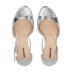 LOLA CRUZ Sandalias con tacón de Mujer 229Z51BK PLATA