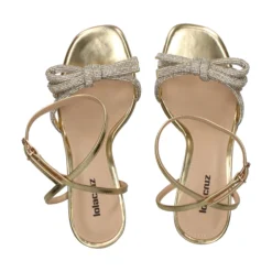 LOLA CRUZ Sandalias con tacón de Mujer 249Z17BK ORO