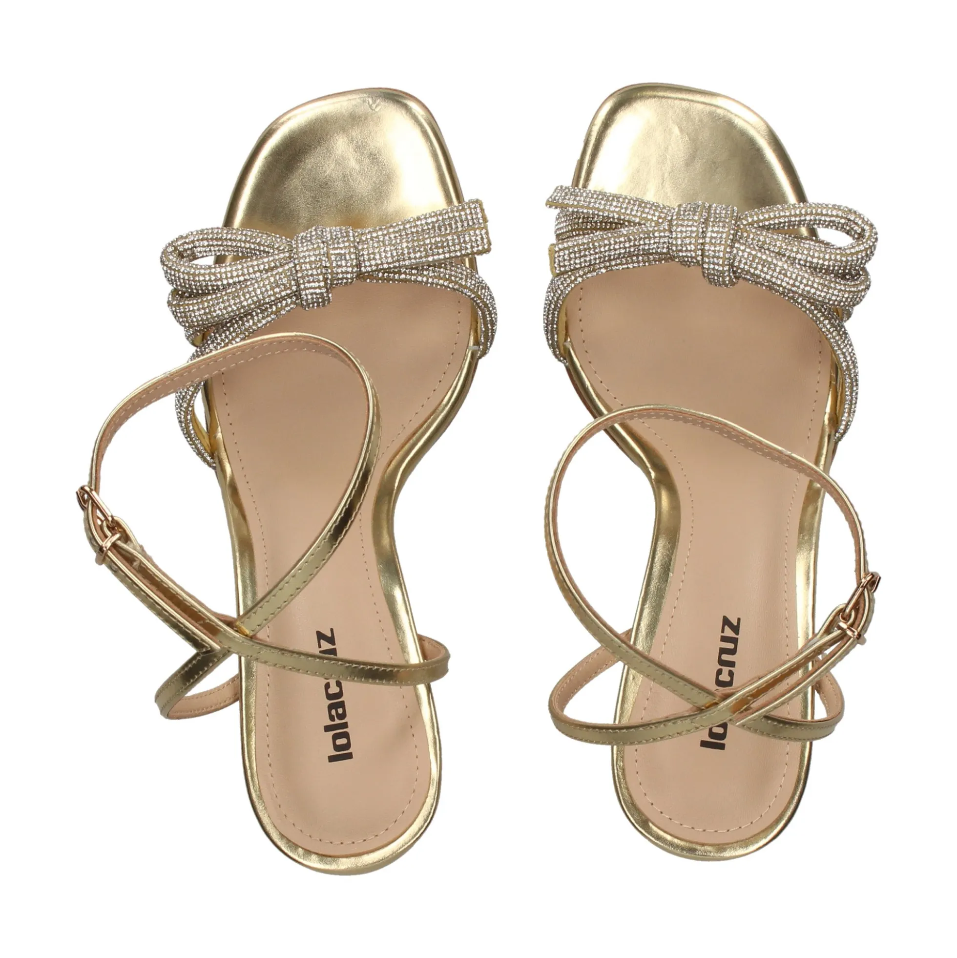 LOLA CRUZ Sandalias con tacón de Mujer 249Z17BK ORO