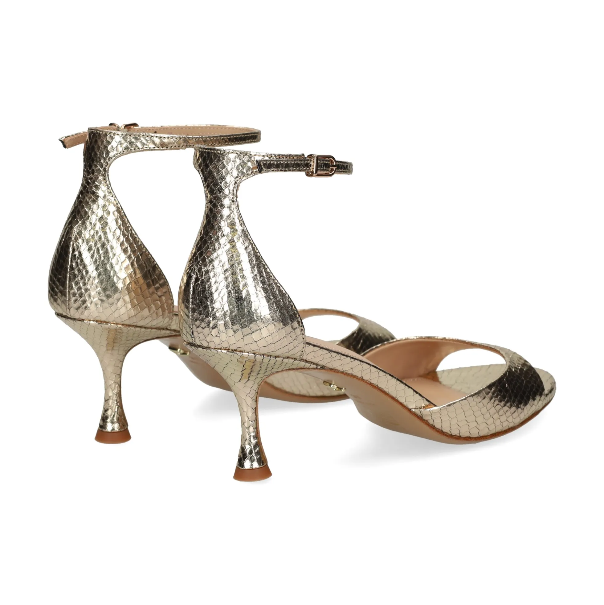 LOLA CRUZ Sandalias con tacón de Mujer 229Z51BK PLATINO