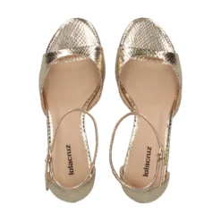 LOLA CRUZ Sandalias con tacón de Mujer 229Z51BK PLATINO