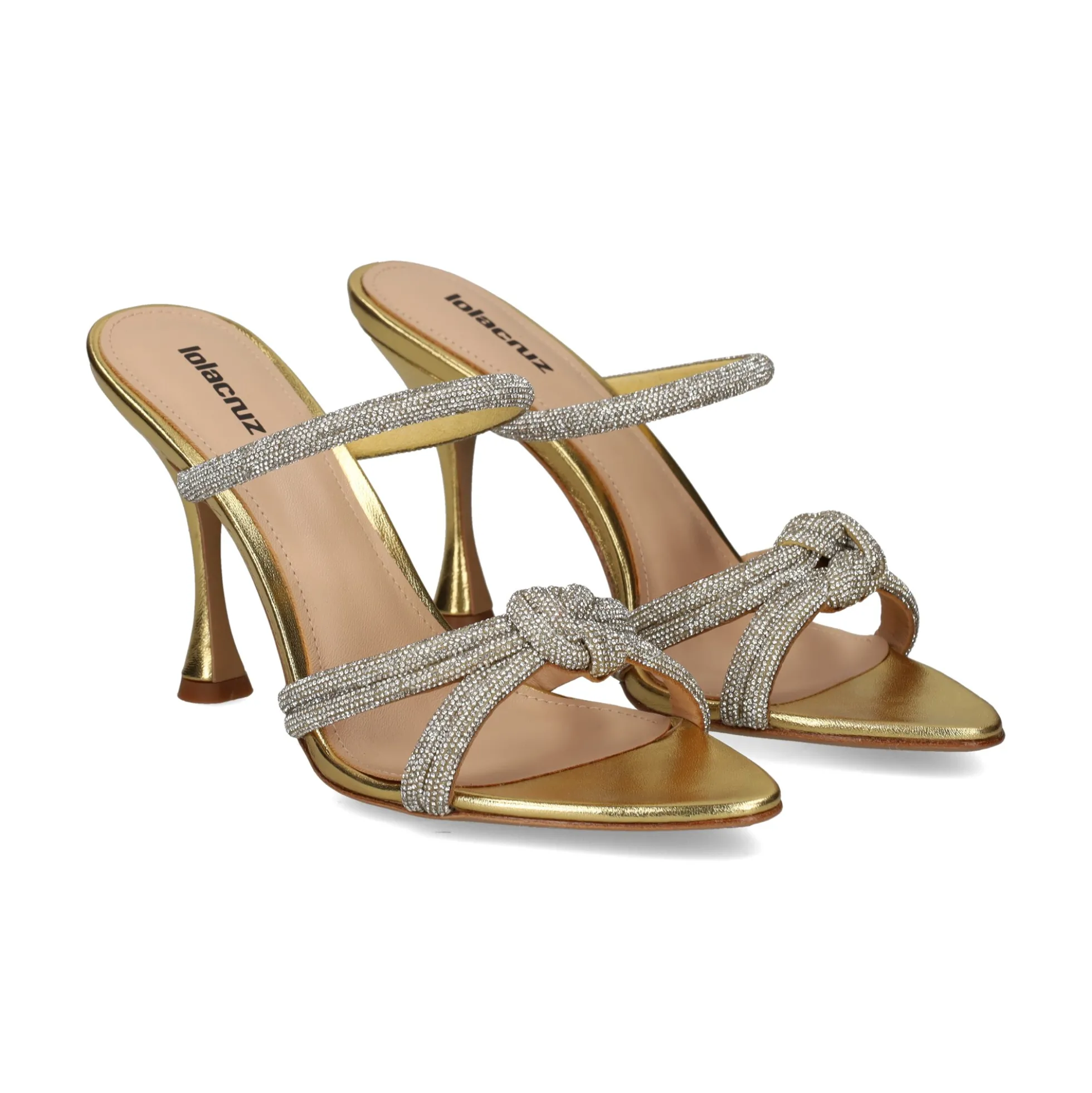 LOLA CRUZ Sandalias con tacón de Mujer 263Z19BK ORO