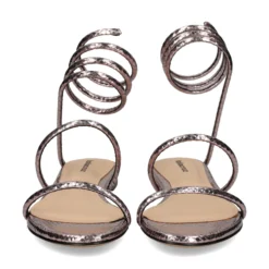 LOLA CRUZ Sandalias planas de Mujer 343Z51BK PLATINO