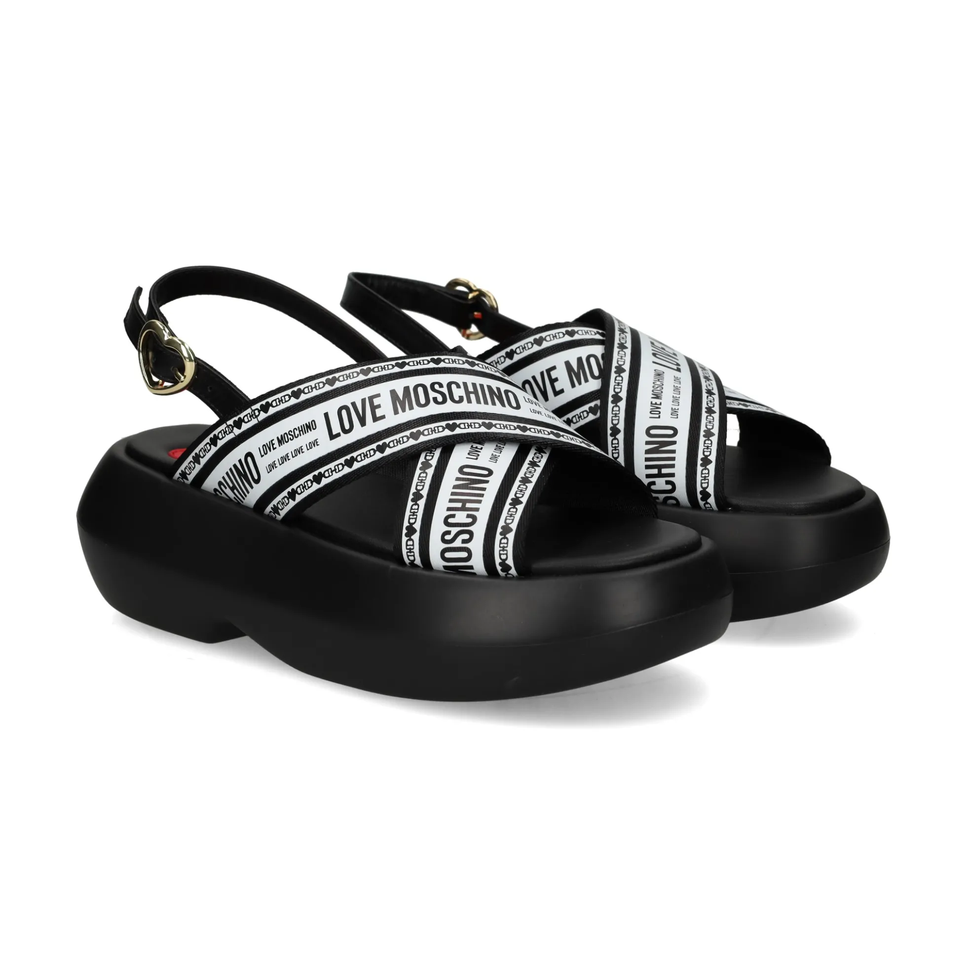 LOVE MOSCHINO Sandalias con plataforma de Mujer JA16207I0M 00A BLACK-WHITE