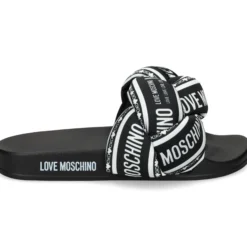LOVE MOSCHINO Sandalias planas de Mujer JA28312G0O 00A NERO-BIANCO