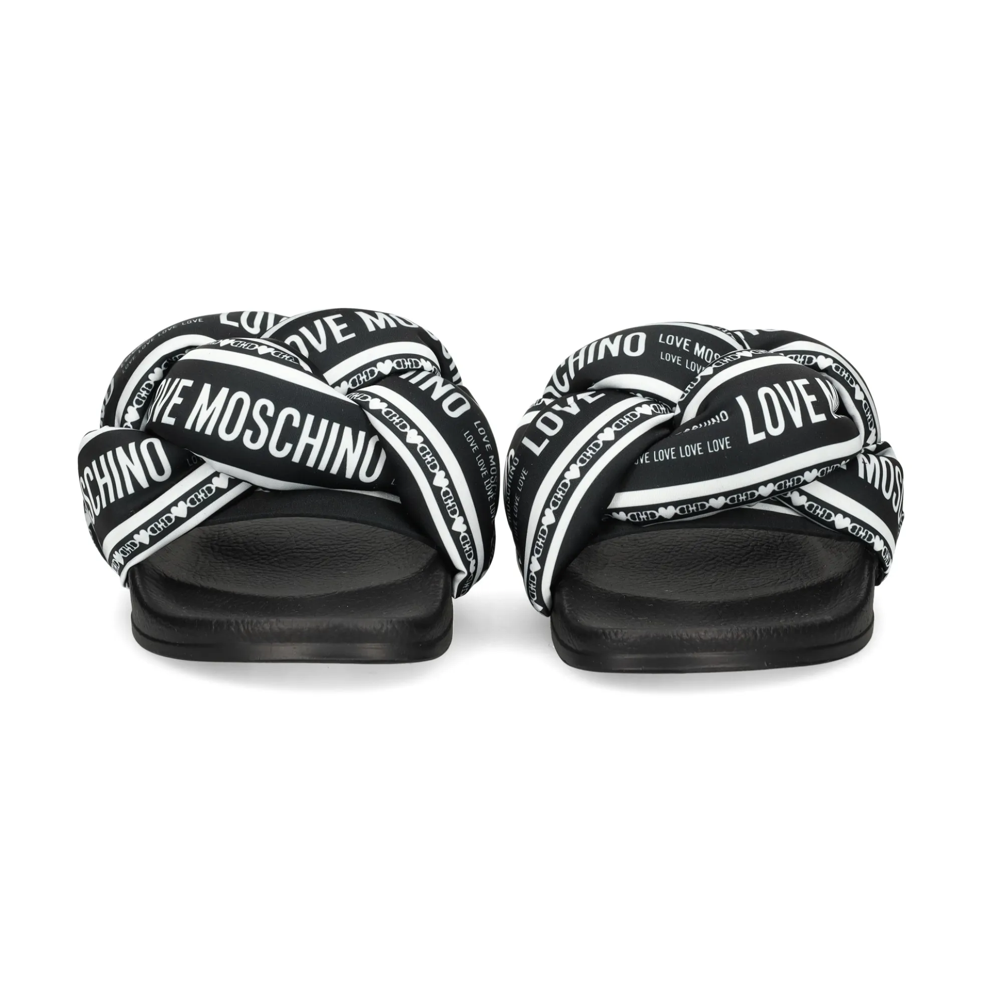 LOVE MOSCHINO Sandalias planas de Mujer JA28312G0O 00A NERO-BIANCO