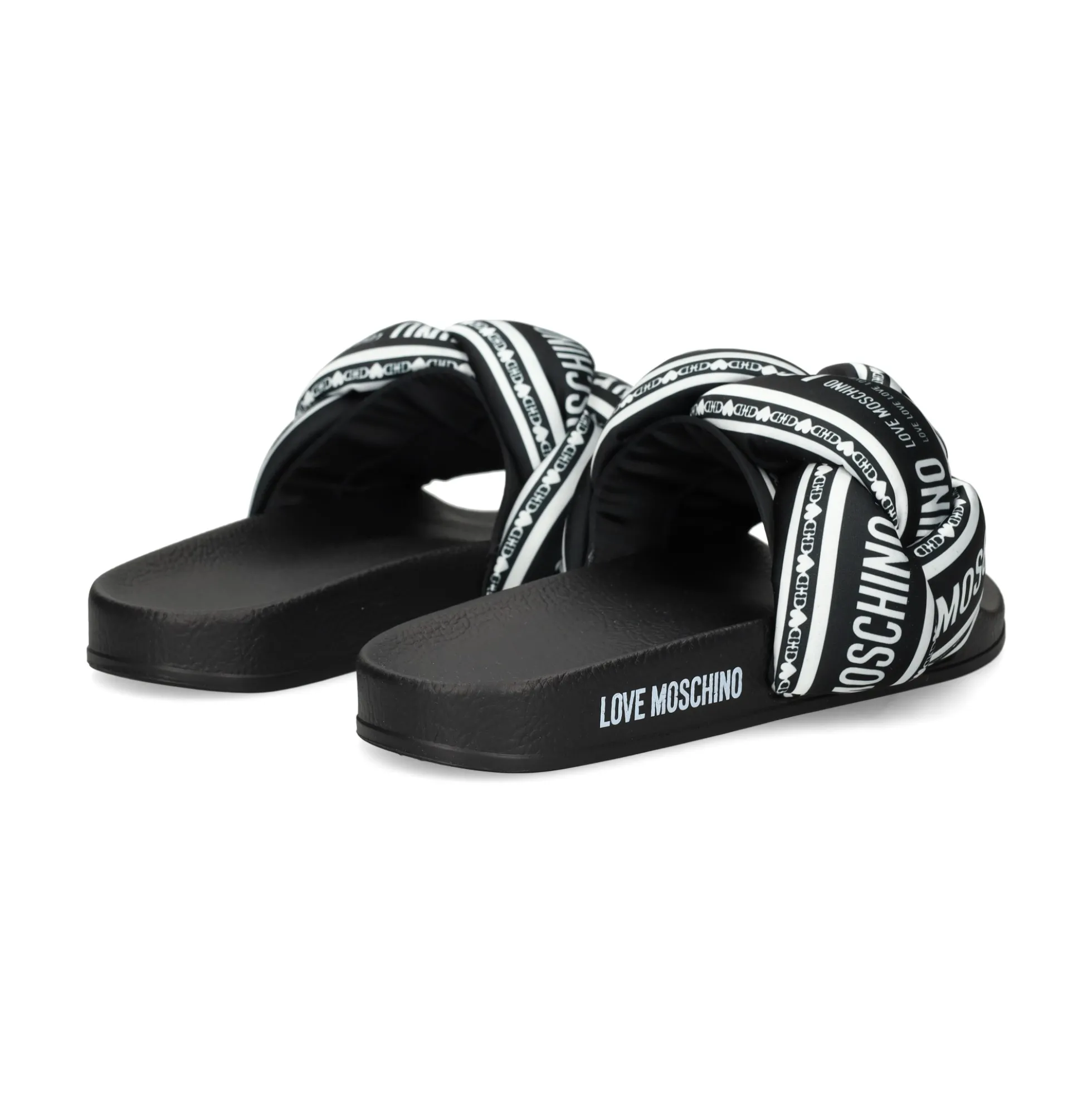 LOVE MOSCHINO Sandalias planas de Mujer JA28312G0O 00A NERO-BIANCO