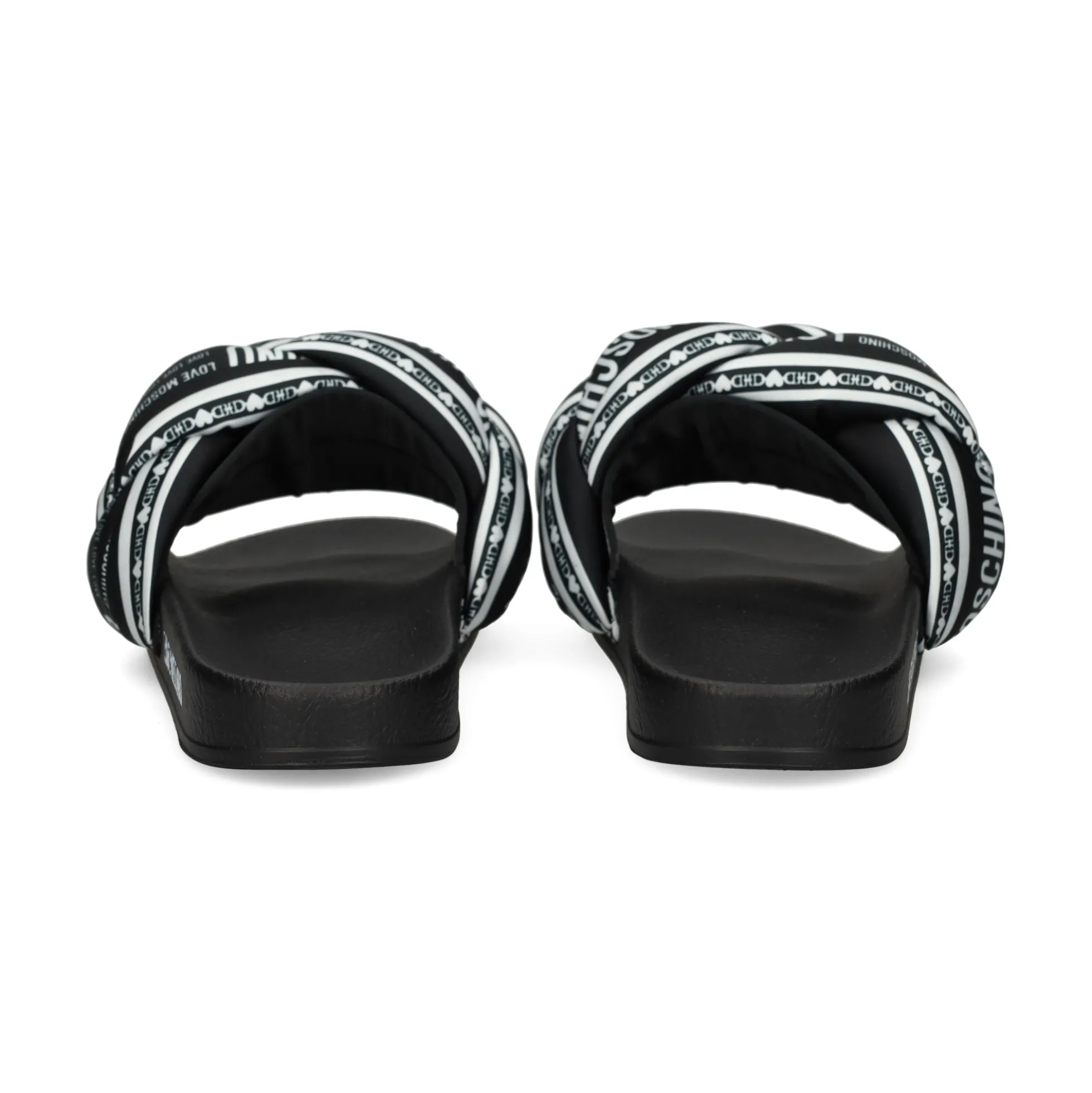 LOVE MOSCHINO Sandalias planas de Mujer JA28312G0O 00A NERO-BIANCO
