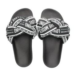 LOVE MOSCHINO Sandalias planas de Mujer JA28312G0O 00A NERO-BIANCO